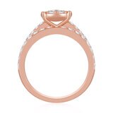 18K ローズゴールド 1.00カラット ウェディング リング セット