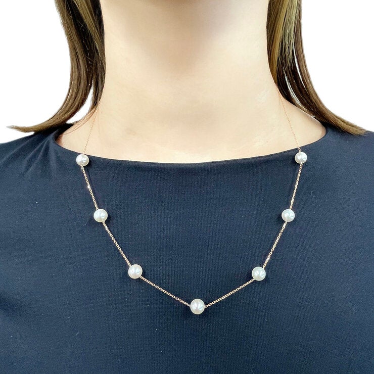 18K ピンクゴールド あこやパール ネックレス 50㎝ 18K ピンクゴールド あこやパール ネックレス 50㎝