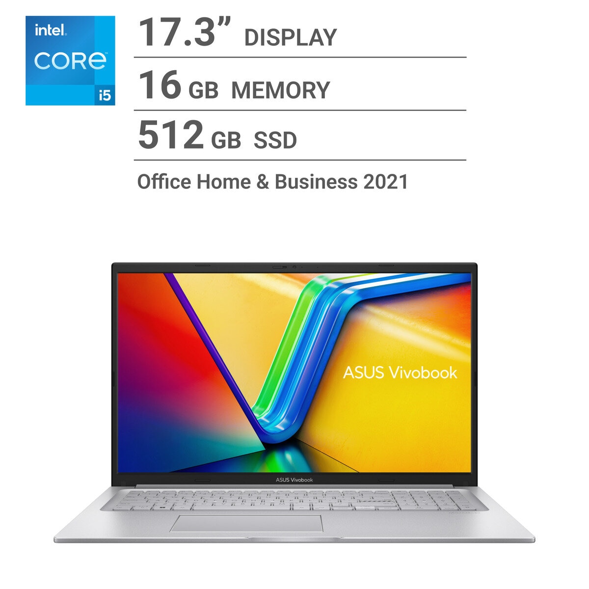 ASUS ノートPC/VivoBook/17.3インチ/Core i5-1235U/メモリー 16GB/SSD 512GB/X1704ZA-I5COSI