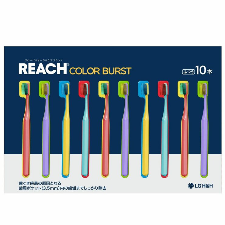 REACH カラーバースト 歯ブラシ 10 本 REACH カラーバースト 歯ブラシ 10 本