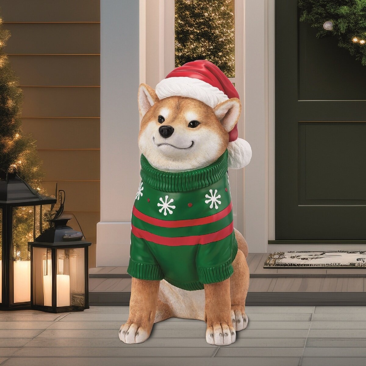 柴犬のクリスマス オブジェ 約66cm