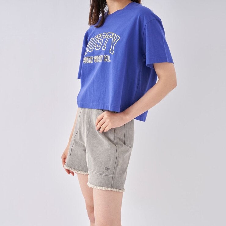 ラスティ レディース 半袖Tシャツ ブルー L ラスティ レディース 半袖Tシャツ ブルー L
