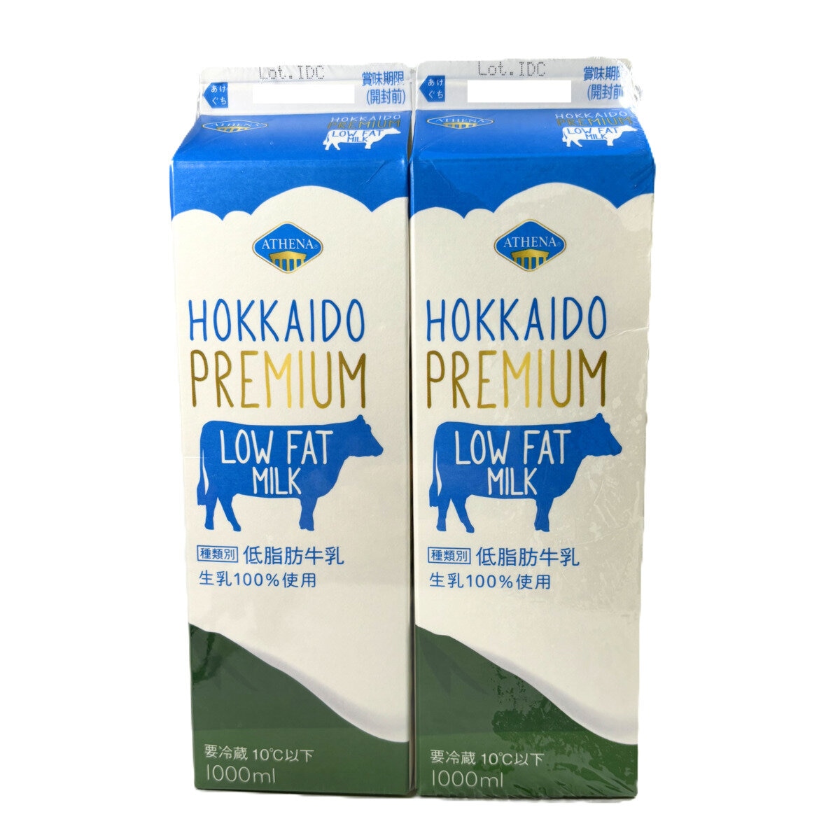 アテナ 北海道低脂肪牛乳 1L x 2本