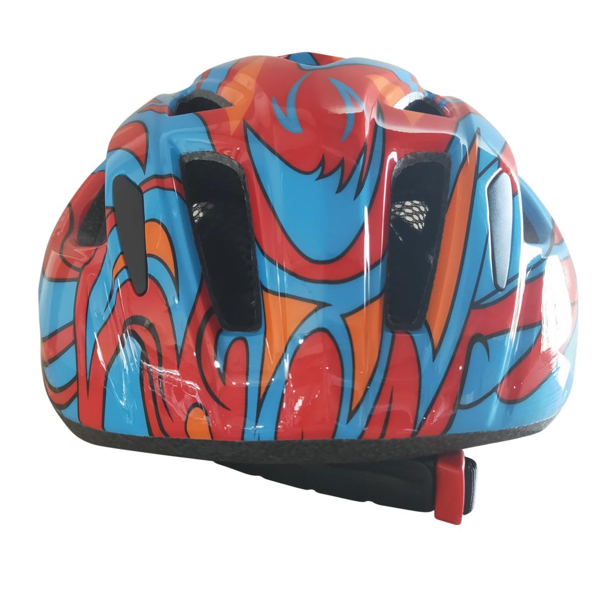 レブスポーツ 自転車用インモールドヘルメット 子供用 S/M レッド/ブルー