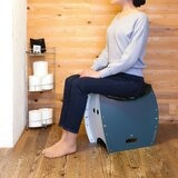 SOLCION（ソルシオン）PATATTO 350+ 折りたたみイス 防災トイレ ネイビー PT3502