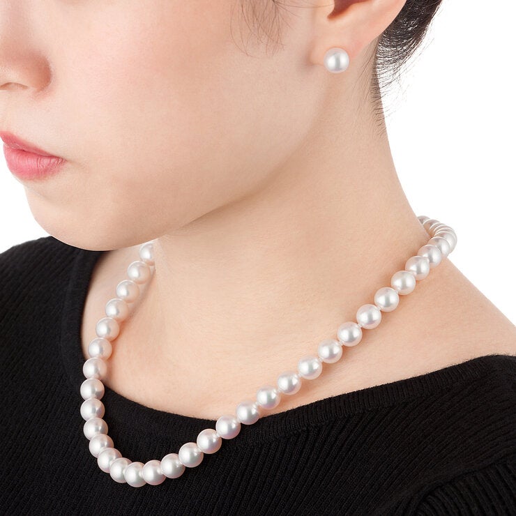 あこや 真珠 FIVE STAR 花珠 ネックレス/ピアス セット 8.0mm あこや 真珠 FIVE STAR 花珠 ネックレス/ピアス セット 8.0mm