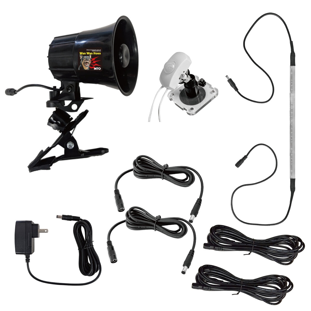 MTO 熊よけわんわんホーン/サイレン 24時間/夜間センサー付& 3mケーブル 2本追加 MTO 熊よけわんわんホーン/サイレン 24時間/夜間センサー付& 3mケーブル 2本追加