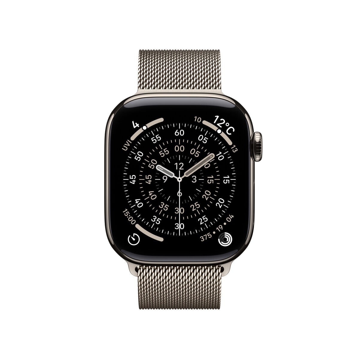 Apple Watch S11 Cellular 42mmナチュラルチタニウムケースとナチュラルミラネーゼループ