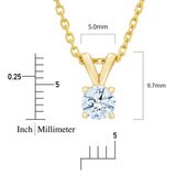 14K イエローゴールド 0.50カラット ソリティア ダイヤモンド ネックレス
