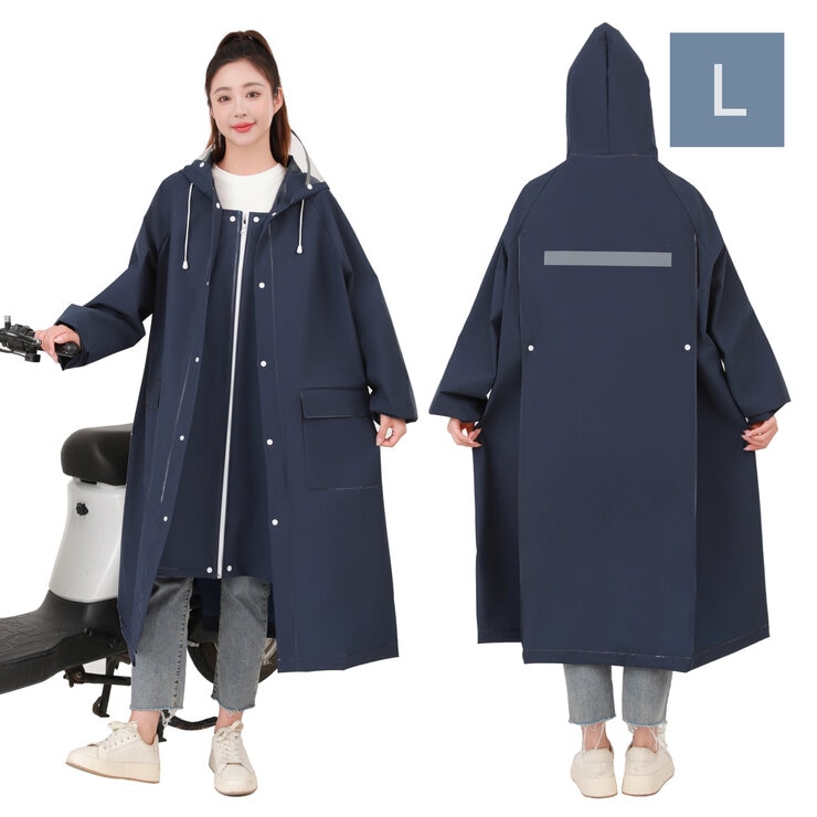 HOSHIOKA レインコート レインポンチョ ネイビー L HOSHIOKA レインコート レインポンチョ ネイビー L
