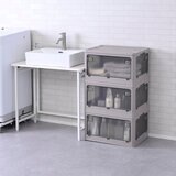 YAMAZEN コンテナフルオープンボックスL 3個組 グレージュ