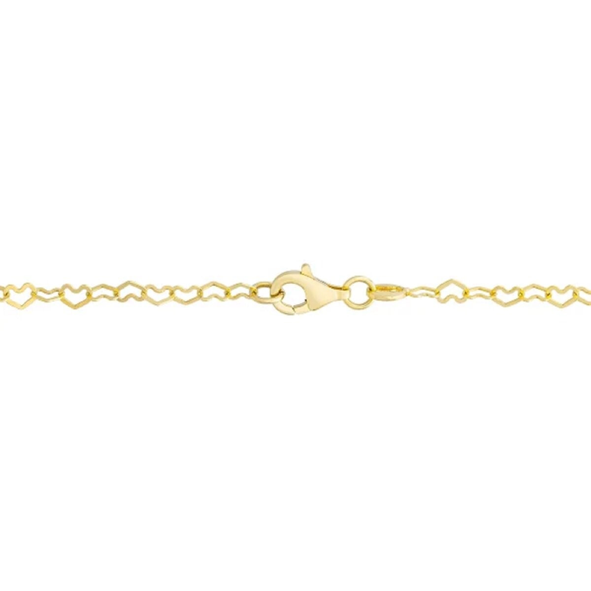 14K Yellow Gold ハート リンク ネックレス