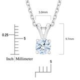 14K ホワイトゴールド 0.50カラット ソリティア ダイヤモンド ネックレス