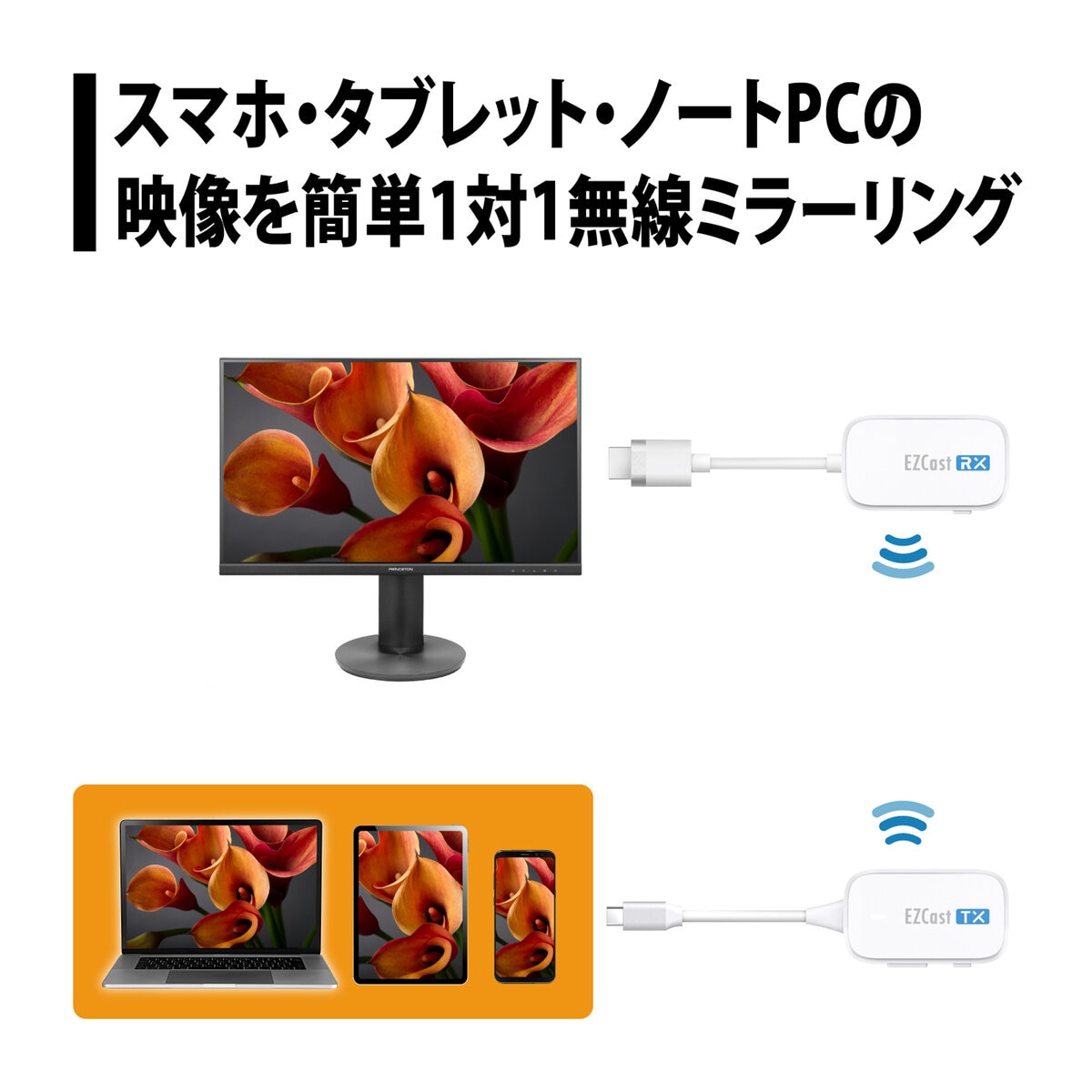 プリンストン EZCastPocket ワイヤレスプレゼンテーションデバイス (USB-C to HDMI)
