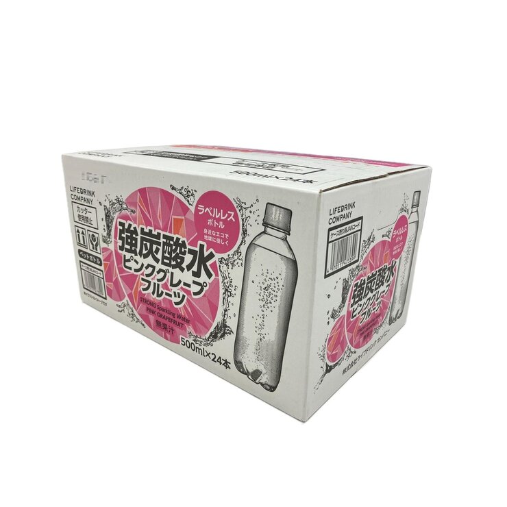 LDC 強炭酸水ピンクグレープフルーツ 500ml x 24本 ラベルレス LDC 強炭酸水ピンクグレープフルーツ 500ml x 24本 ラベルレス