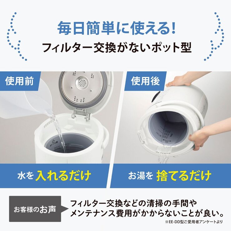 【未開封】象印 ZOJIRUSHI スチーム式加湿器 EE-DF50-HA 象印 スチーム式 加湿器 EE-DF50-WA EE-DF50-HA ホワイト グレー 木造8