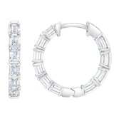 14Kホワイトゴールド 1.75カラット ダイヤモンド フープピアス