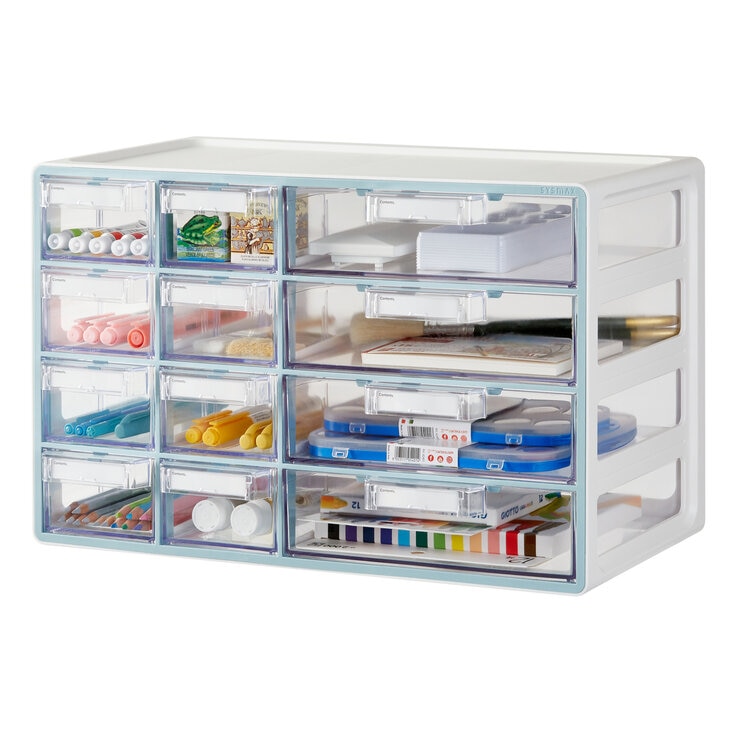 2サイズ引出付き 小物収納キャビネット