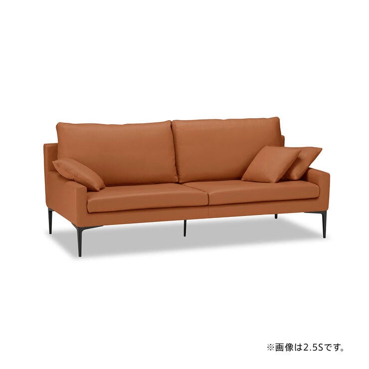 Enzo Dambrosio 総本革張りレザーソファー 2人掛 コニャック色 Enzo Dambrosio 総本革張りレザーソファー 2人掛 コニャック色