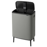 ブラバンシア BoタッチビンHi 2x30L   タッチ式ごみ箱 2分別(脚つき)  ミネラルコンクリートグレー  130663