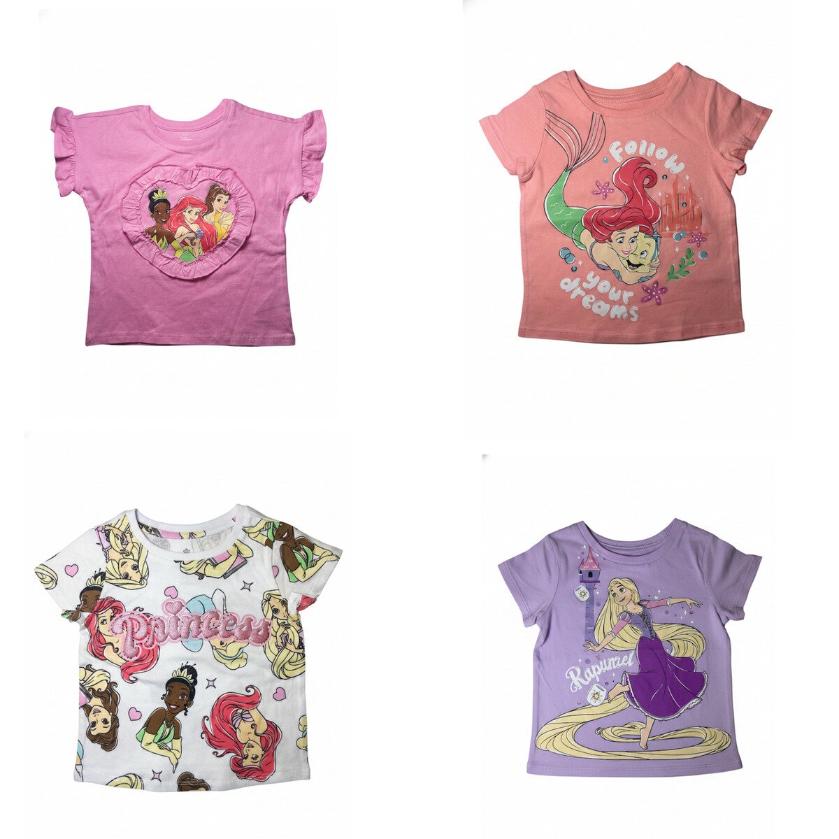キャラクター キッズ 半袖 Tシャツ 4枚組 プリンセス 4