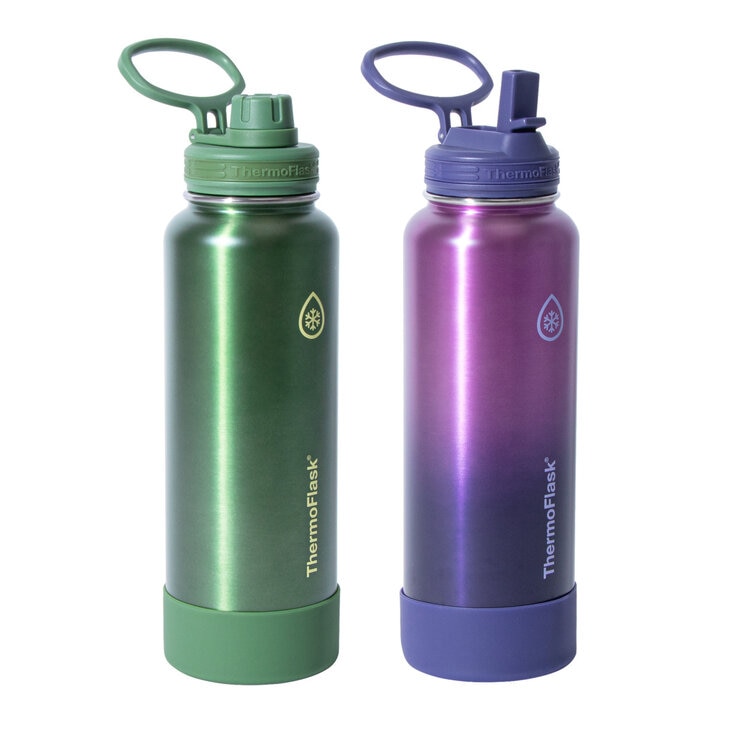 THERMOFLASK ステンレス真空断熱ボトル 1.17L 2PC グリーン/パープル THERMOFLASK ステンレス真空断熱ボトル 1.17L 2PC グリーン/パープル