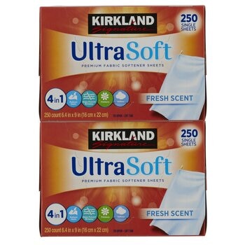 カークランドシグネチャー 柔軟剤シート250枚入り x 2箱