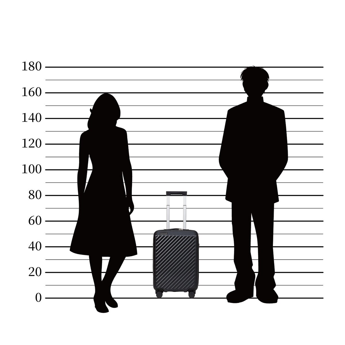 エース イグザクト 機内持込みサイズ スーツケース （拡張機能付き）ブラック