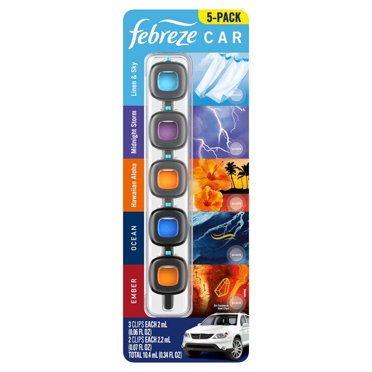 P&G ファブリーズ 車用芳香剤 カークリップ アソートパック 5個 P&G ファブリーズ 車用芳香剤 カークリップ アソートパック 5個