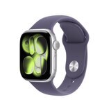 Apple Watch S11 Cellular 42mmシルバーアルミニウムケースとパープルフォグスポーツバンド - S/M