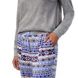 ノーティカ レディース フリース パジャマ グレー/ブルー XL