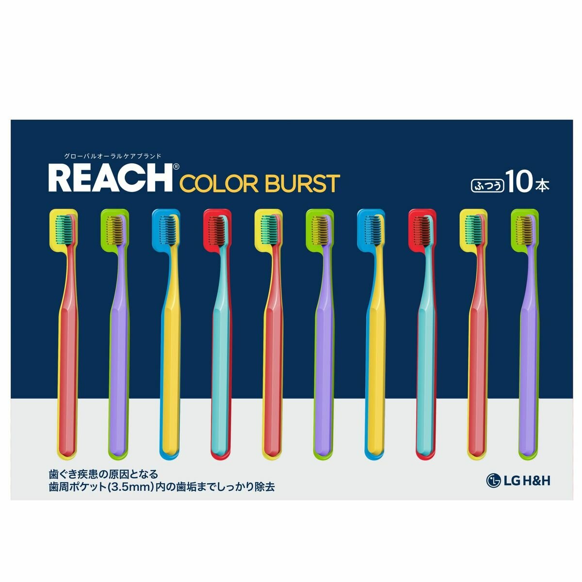 REACH カラーバースト 歯ブラシ 10 本 REACH カラーバースト 歯ブラシ 10 本