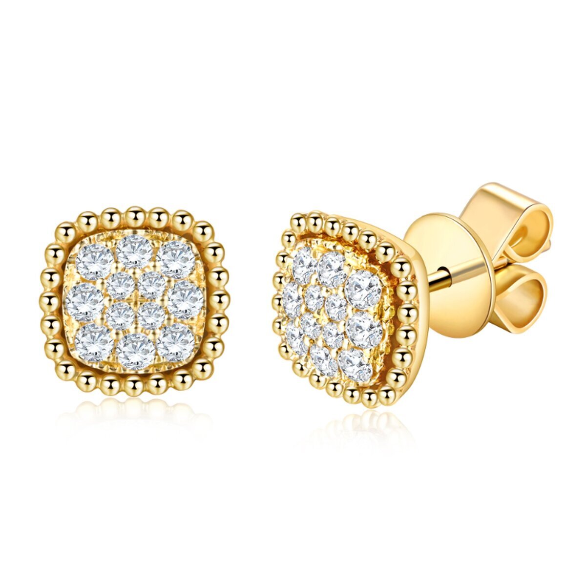 18K イエローゴールド ダイヤモンド ピアス