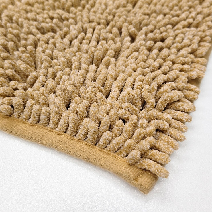マイクロファイバー もこもこバスマット 60cm x 90cm ベージュ