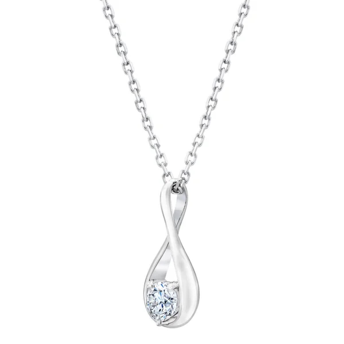 14K ホワイトゴールド 0.30カラット ダイヤモンド ティアドロップ ネックレス