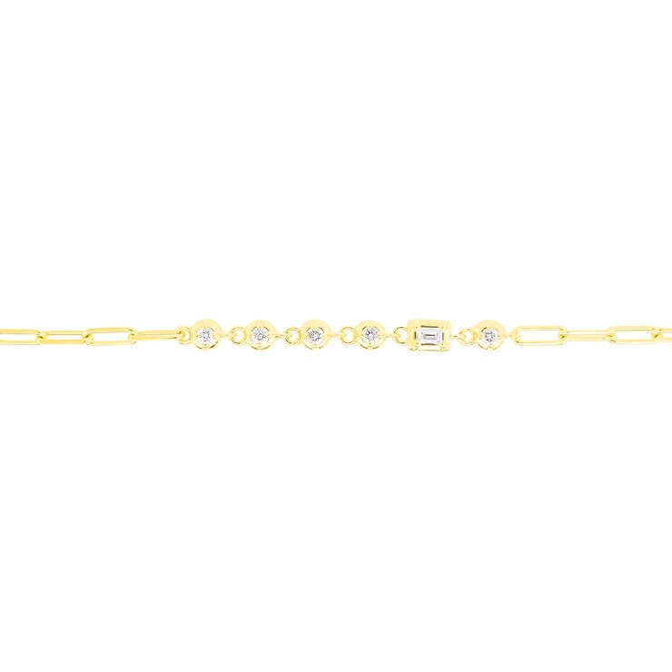 18K イエローゴールド 0.07カラット ダイヤモンド ブレスレット