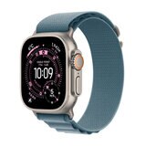 Apple Watch Ultra 3 Cellular 49mmナチュラルチタニウムケースとライトブルーアルパインループ - M