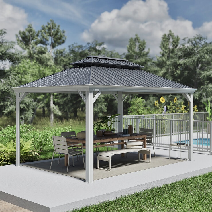 SOJAG メッシーナ 10 x 14フィート (3 x 4.2m) サンシェルター ホワイト SOJAG メッシーナ 10 x 14フィート (3 x 4.2m) サンシェルター ホワイト