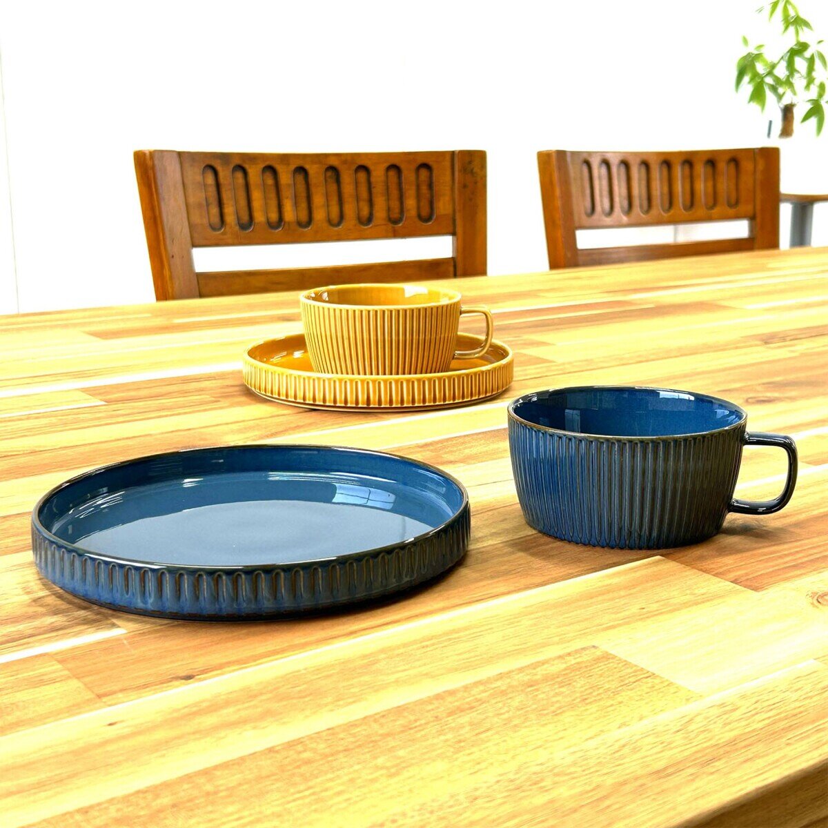 外国　72枚セット！！✨　プルーフ入り スープマグ & プレート 8個 ブルー/ブラウン | Costco Japan