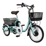 MIMUGO ノーパンク ロータイプ 電動アシスト三輪自転車 GR ライトグリーン