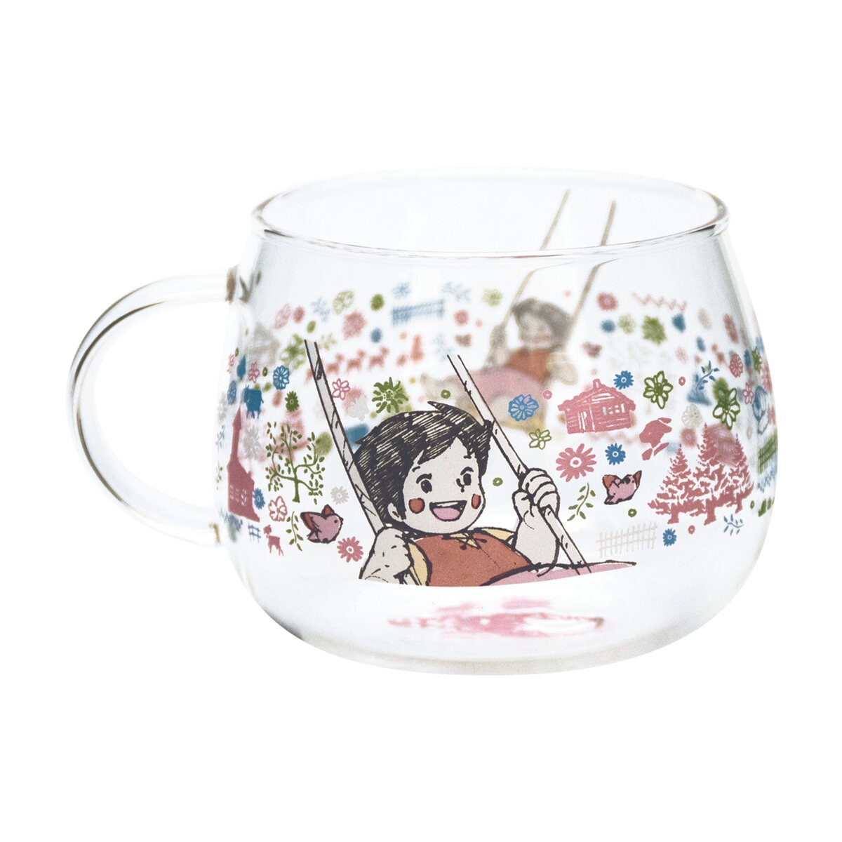 アルプスの少女ハイジ 耐熱ガラスマグ (ブランコハイジ版画) 420ml アルプスの少女ハイジ 耐熱ガラスマグ (ブランコハイジ版画) 420ml