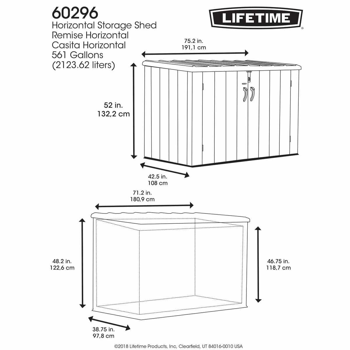 LIFETIME ホリゾンタル物置 Costco Japan