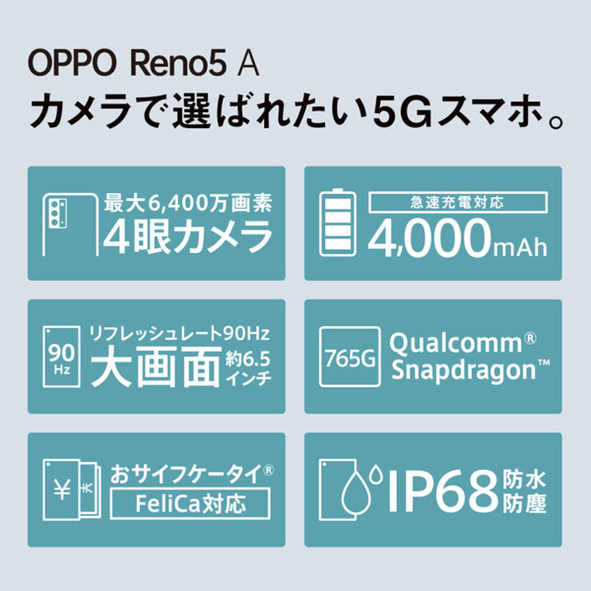OPPO Reno5A SIMフリー スマートフォン