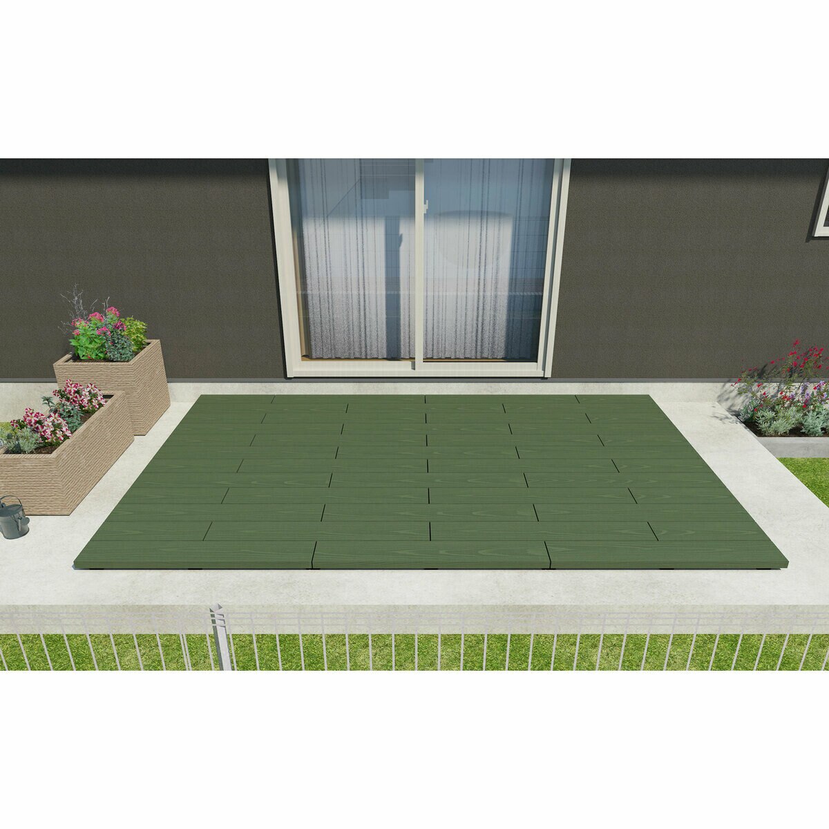 MINO　彩木グラウンドデッキGD　W1000xD900xH54mm フォレストグリーン FG