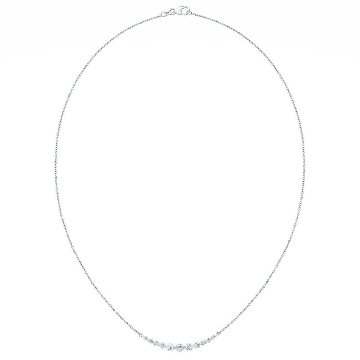 14Kホワイトゴールド 1.00カラット ダイヤモンド バーペンダント