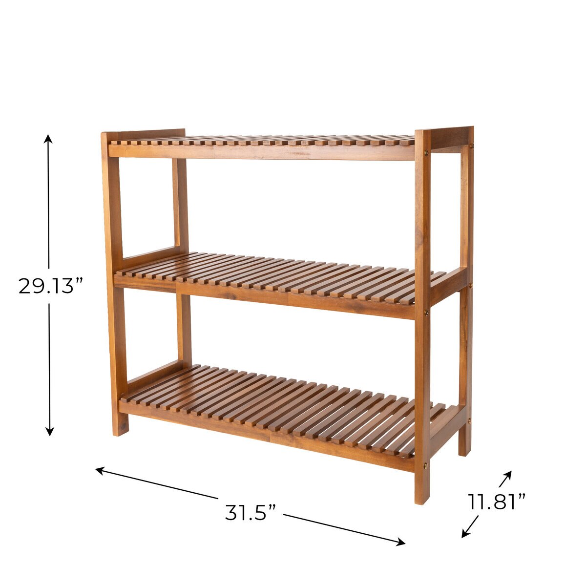 smart design アカシア材 3段シューラックベンチ・靴棚 smart design アカシア材 3段シューラックベンチ・靴棚