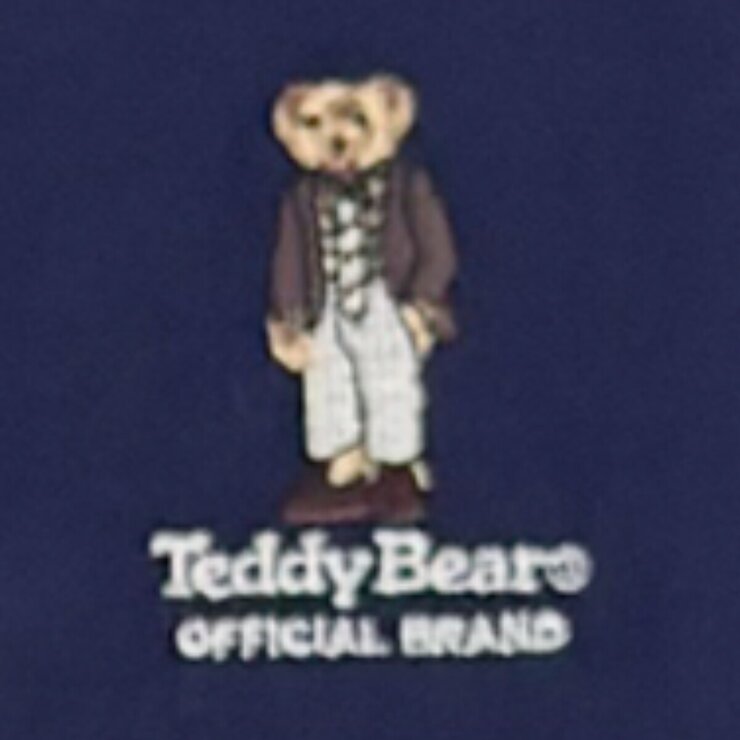 テディーベア メンズ 長袖 Tシャツ / グリーン＋ネイビー / L