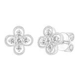 18K ホワイトゴールド 0.25カラット 四つ葉ダイヤモンド ピアス