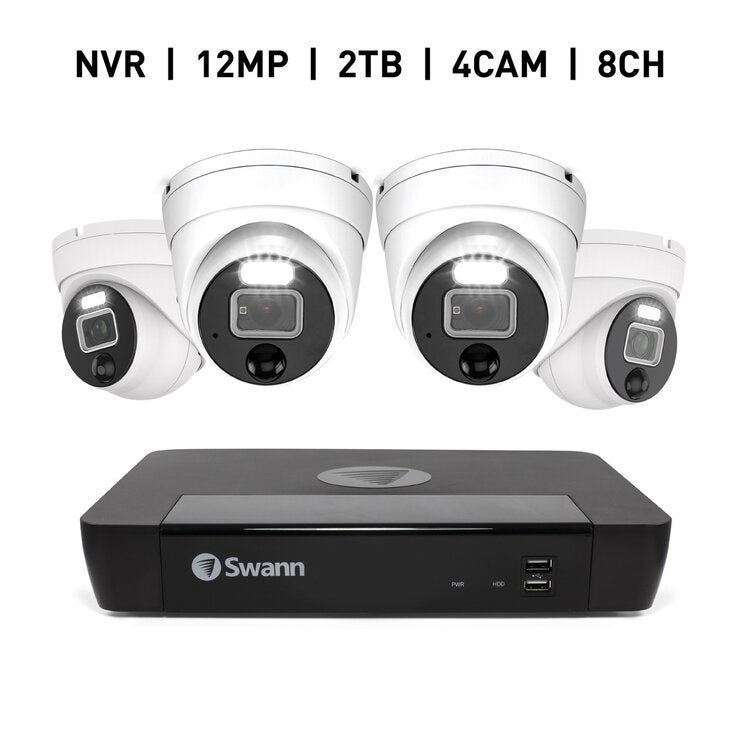 Swann（スワン）8CH 12MP NVRセキュリティシステム2TBドーム型カメラ4