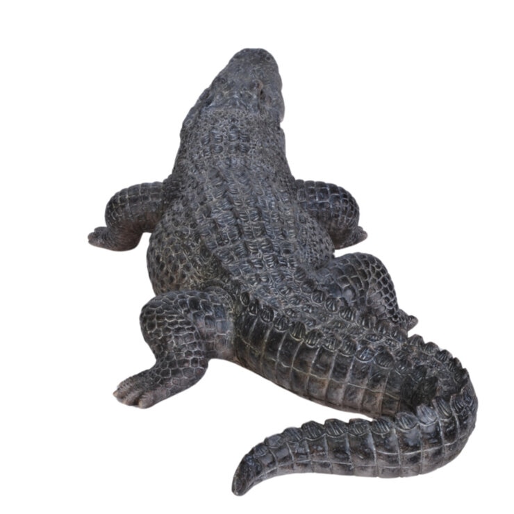 ウービア 餌を待つワニの置物 特大 H13177